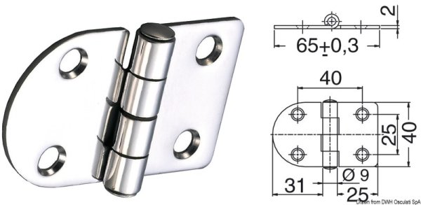 Cerniera inox 65x40 mm - 38.441.69